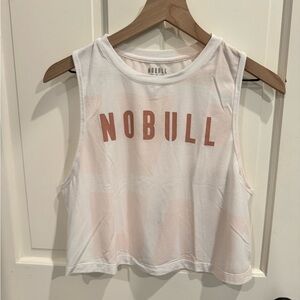 NOBULL Women's White and Pink Muscle Tee